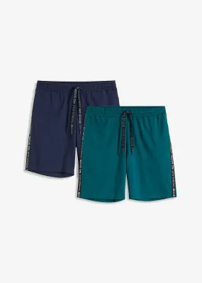 Knit Short Pants Set Navy Blue+Petrol Blue